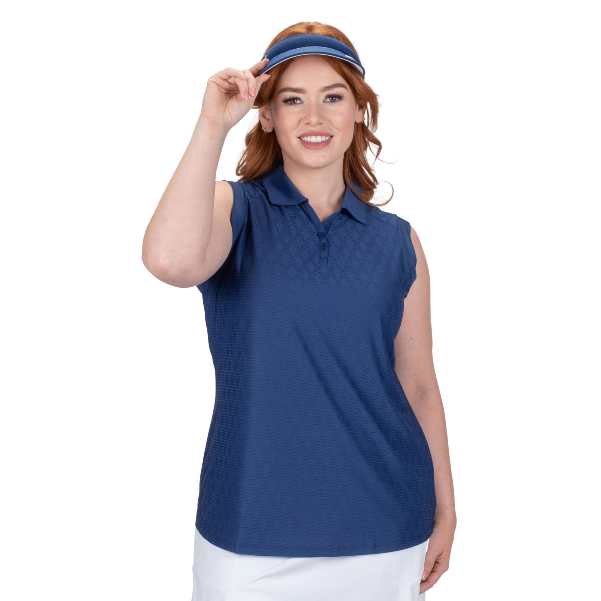 Nancy Lopez   Tempo Sleeveless Polo Plus Navy