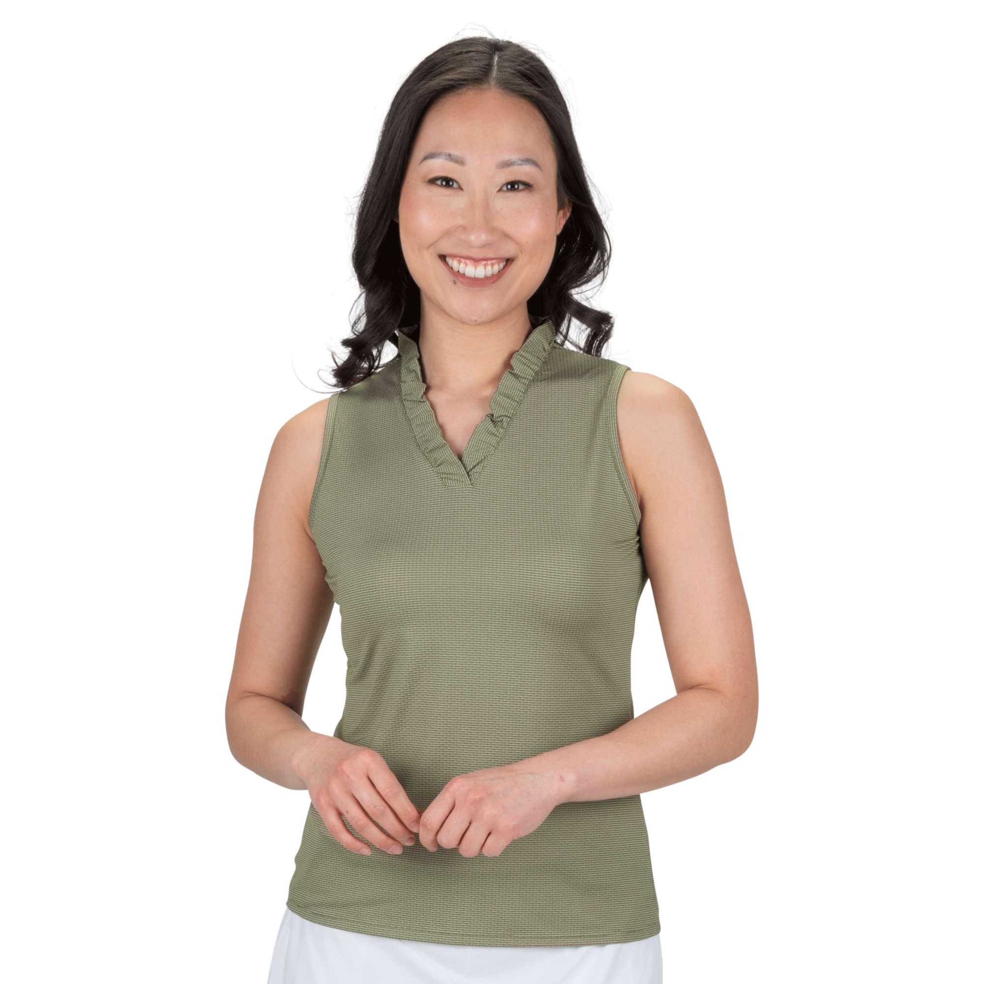 Nancy Lopez   Fresh Sleeveless Polo Olive