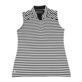 Nancy Lopez  Women'S Bold Sleeveless Polo Black Multi