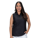 Nancy Lopez   Tempo Sleeveless Polo Plus Black