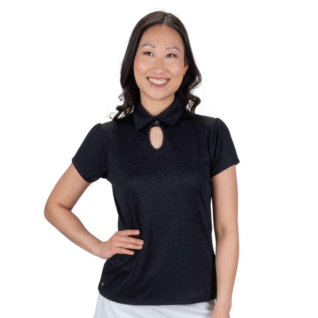 Nancy Lopez  Swagger Short Sleeve Polo Black