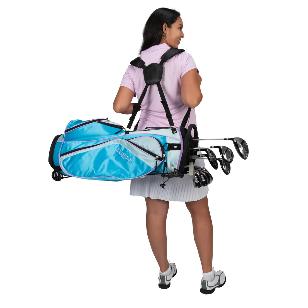 Nancy Lopez Ashley 18-piece Cart Bag Package Set - Flamingo