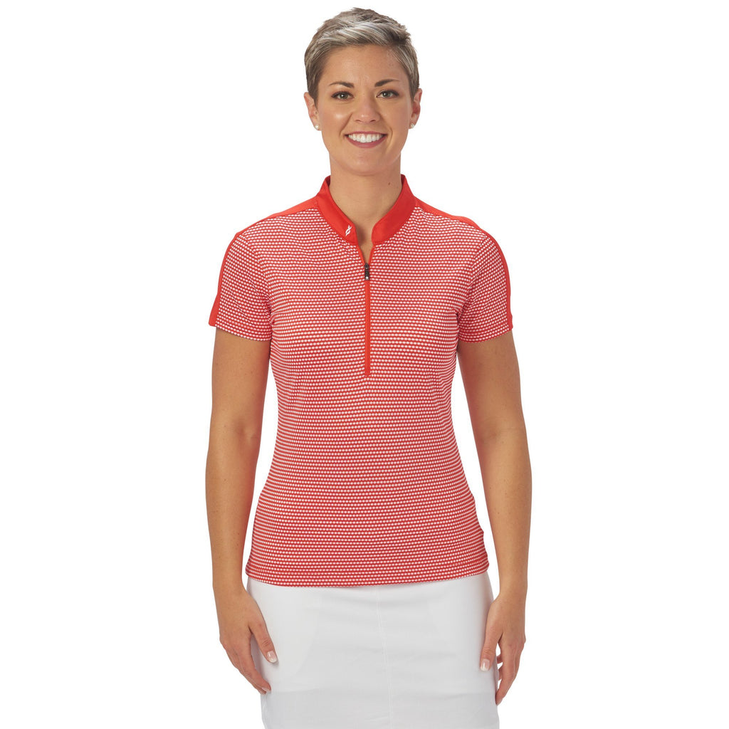 Nancy Lopez Golf Flex Short Sleeve Polo - Fiery Red